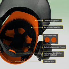 Forestry Safety Helmet With Face Shield & Ear Muffs by Snagg A Safety Helmet