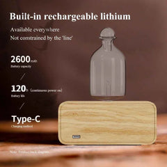 Waterless Nebulizing Essential Oil Diffuser – Rechargeable Wood & Glass Aroma Diffuser for Home & Office