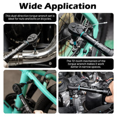 2–14 Nm Bike Torque Wrench Set 21-Piece – 1/4" Socket Spanner with Impact Bits for Bicycle & Motorcycle