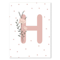 Pink Butterfly And Letters Wall Art by Snagg A Print
