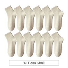 12 Pair Soft Cotton Ankle Colourful Socks Everyday Breathable Set