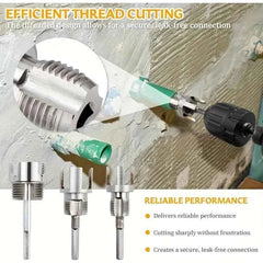 3 Pcs Heavy Duty Pipe Threading Tool Kit | Internal & External Threads for 1/2", 3/4" & 1" Pipes