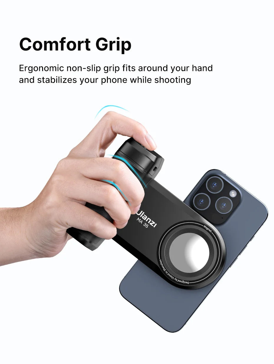 MagSafe Bluetooth Shutter Smartphone Camera Handle Grip Selfie Stablizer by Snagg A Phone Holder