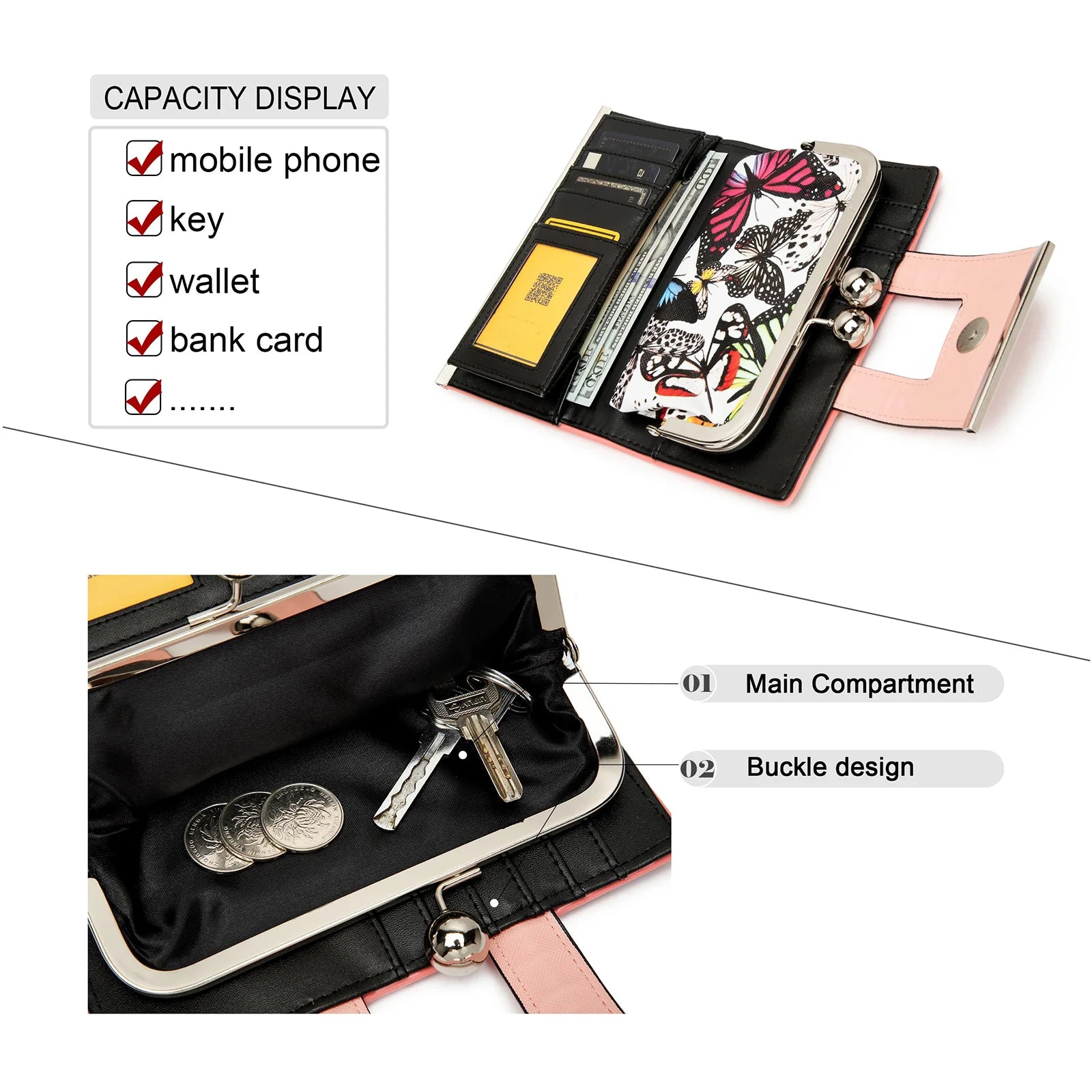 Women’s Floral Leather Long Wallet by Snagg It Wallet