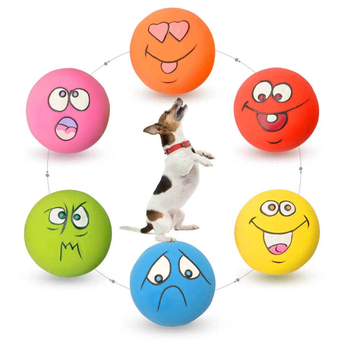 6PCS Latex Squeaky Dog Balls - SnaggIt