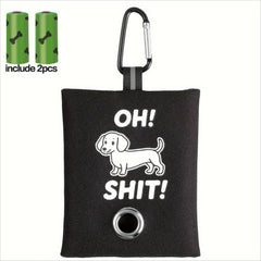 Funny "OH SH*T" Pet Waste Bag Holder | Durable Oxford Fabric Leash Dispenser