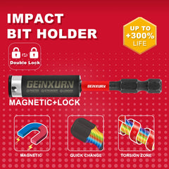Mixed Impact Power Driver Bit Set – 2" S2 Alloy Steel Bits (PH, TORX, SL, PZ, SQ) with Magnetic Tips & Storage Organizer