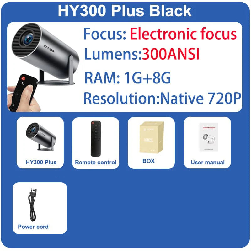 Smart Projector HY300 Plus Android LED Projector with 4K Support by Snagg A Projector