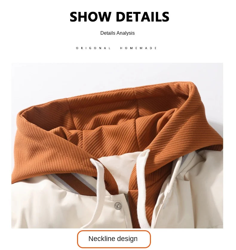 Men’s Color-Block Hooded Down Jacket by Snagg A Jacket