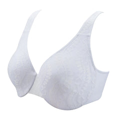 Plus Size Floral Lace Minimizer Bra | Ultra-Thin Underwire Non-Padded Full Cup Support