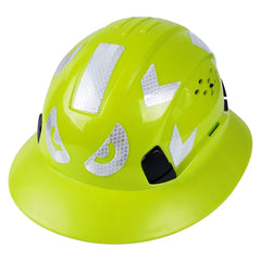 Vented full brim construction safety helmet with reflective stickers – image 7