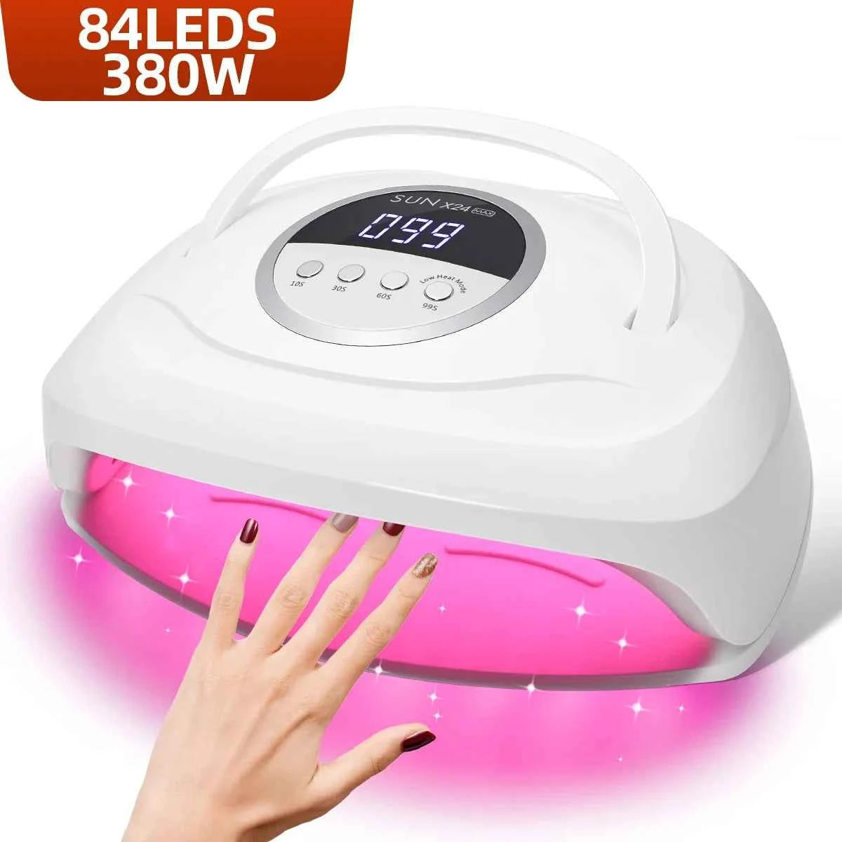 380W High Performance Professional UV/LED Nail Station – 84 LED Smart Curing System