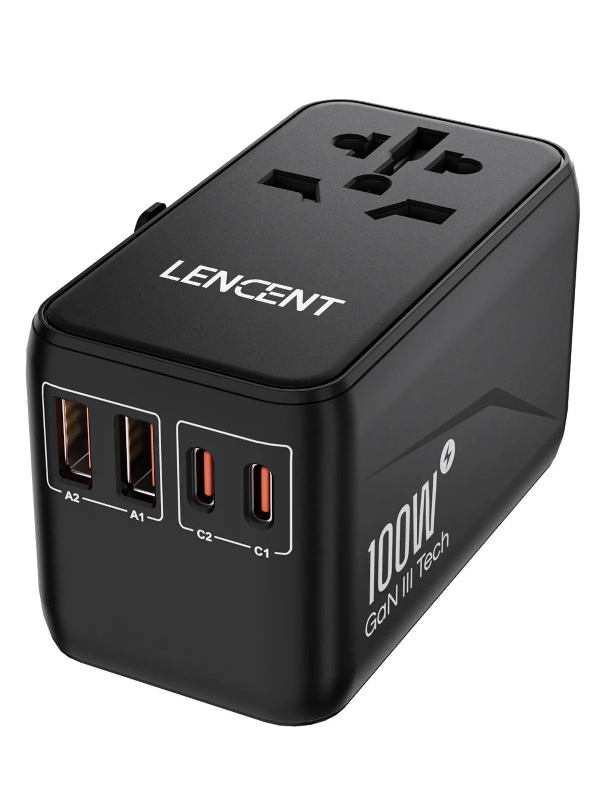 65W/100W GaN International Travel Adapter with 2USB 3 Type C by Snagg A Travel Adapter