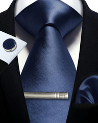 Men’s Silk Tie Gift Set — 8cm Necktie with Matching Handkerchief & Cufflinks (Formal Business Set) - Others In Fashion