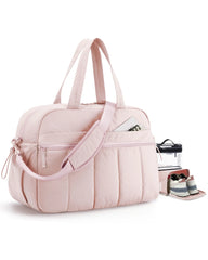 Women's Lightweight Weekender Duffel Bag – Water-Resistant Travel & Gym Carry-On with Wet Pocket (24L+)