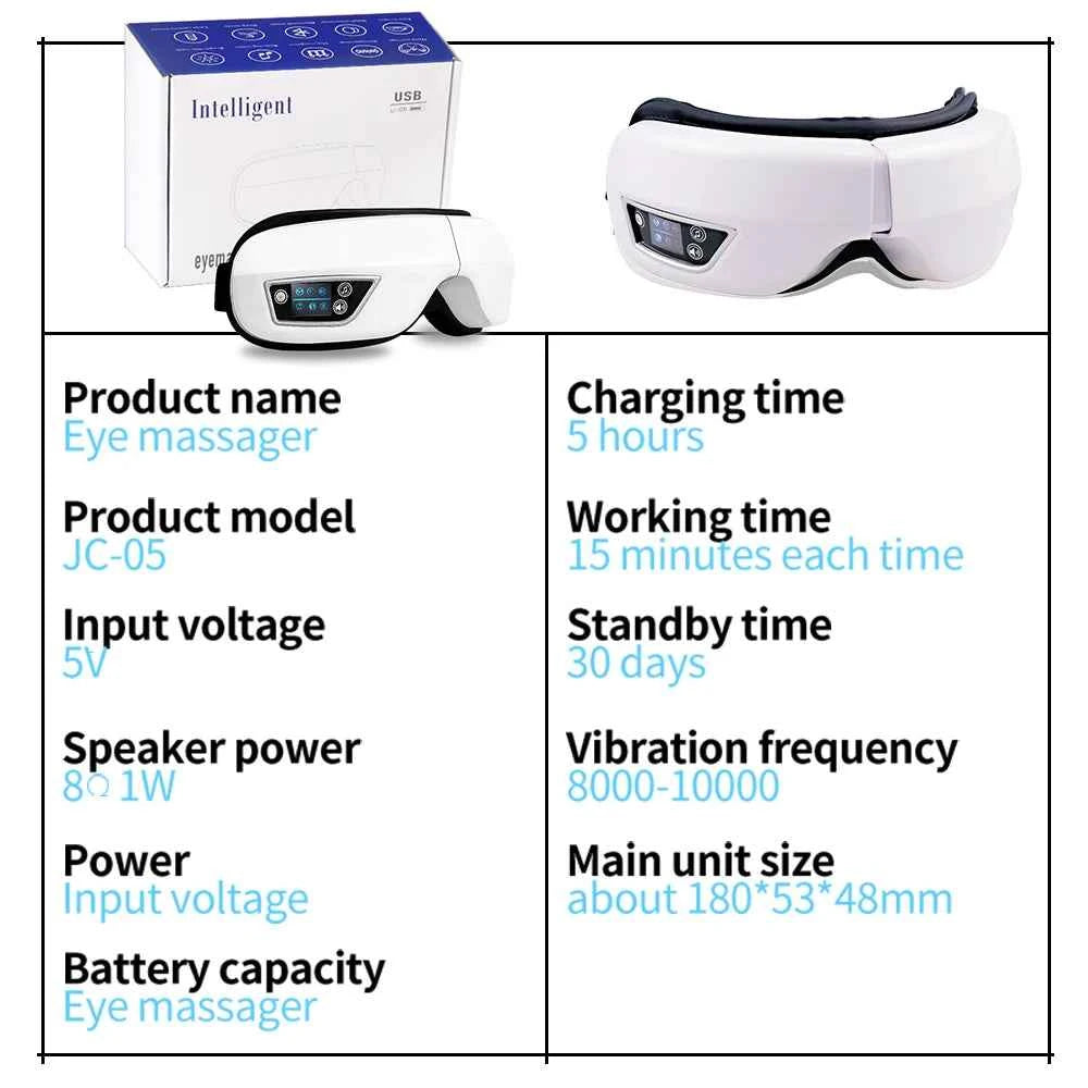 Smart Portable Airbag Eye Massager – Bluetooth Music Eye Relaxation Mask