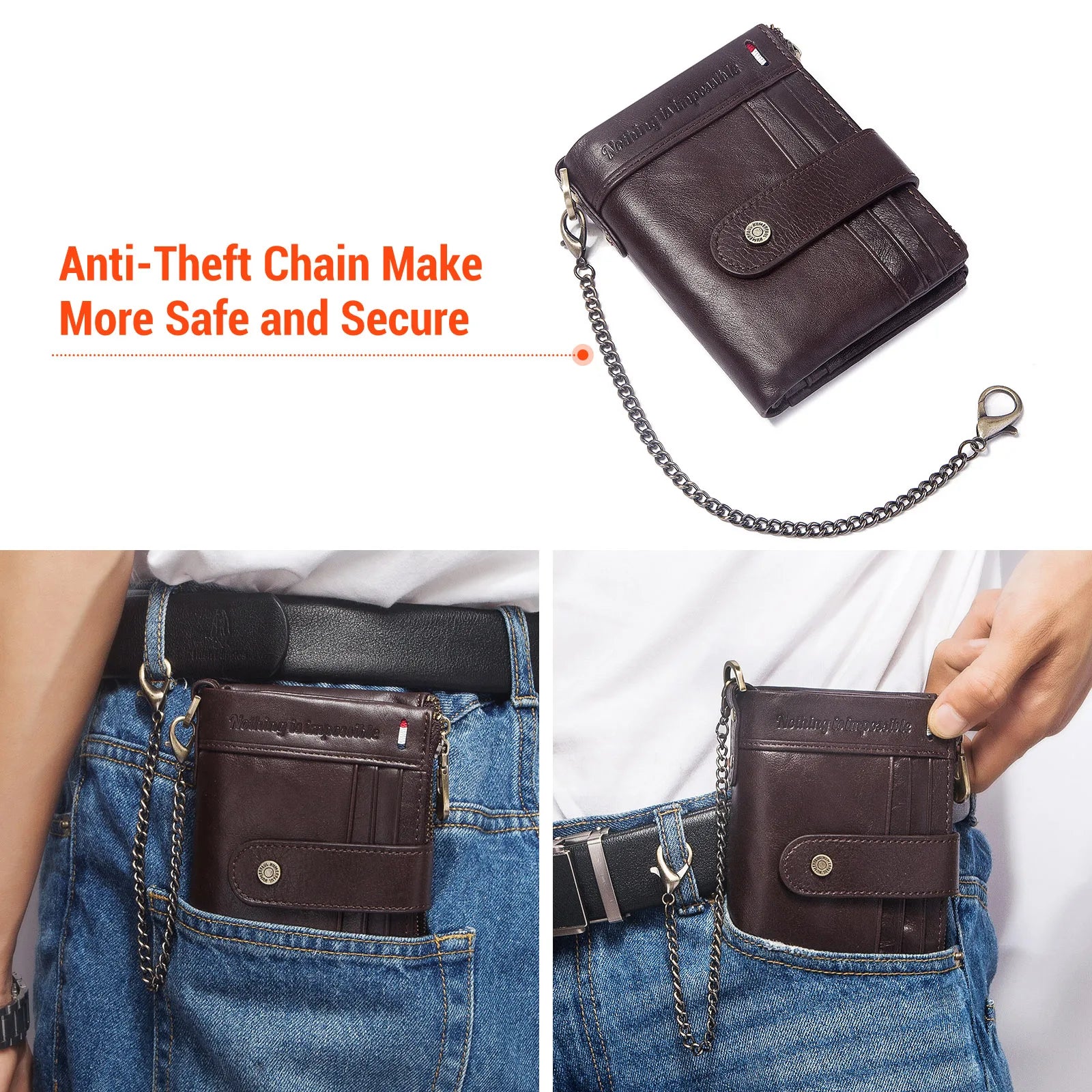 Genuine Leather RFID Cardholder Wallet by Snagg It Wallet