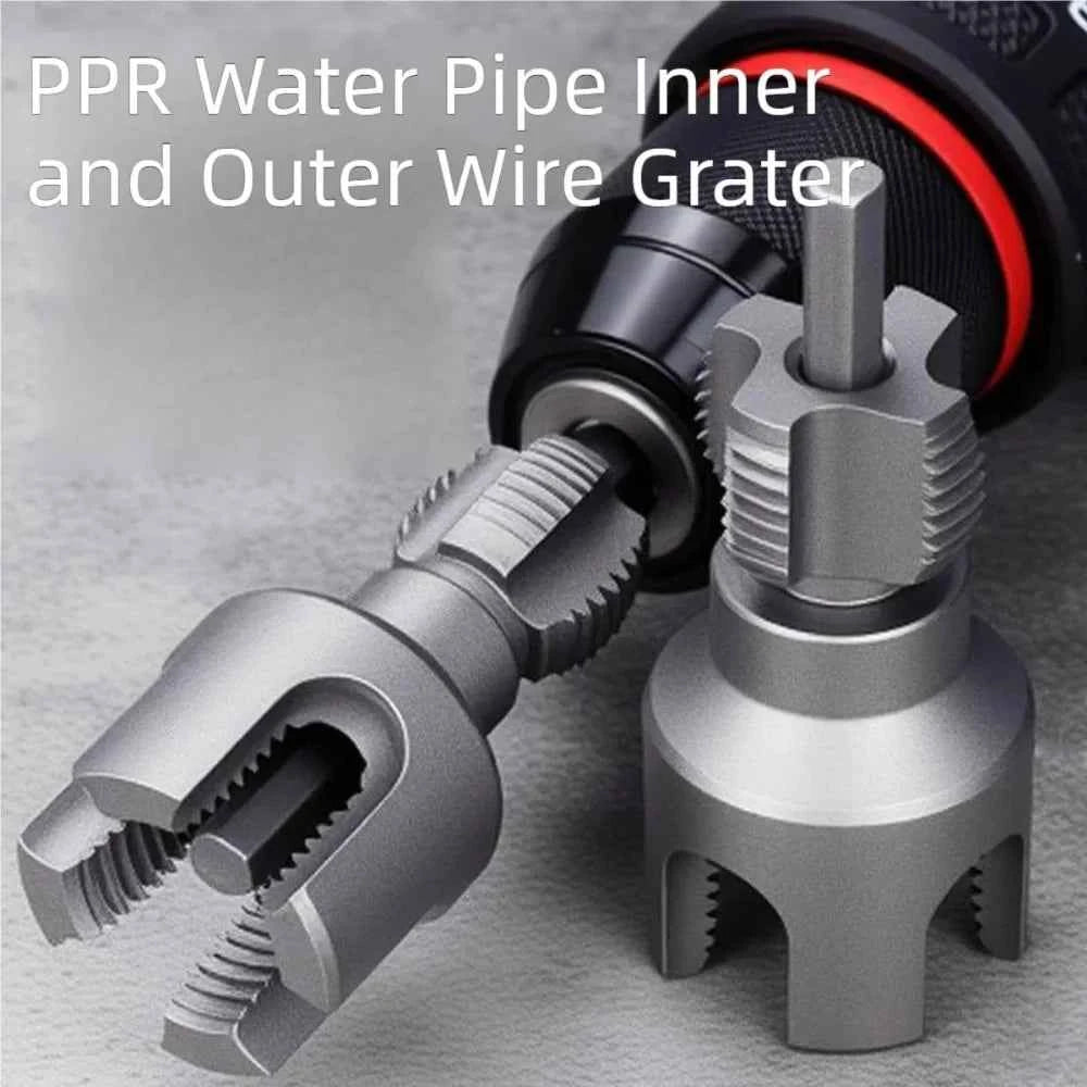 Professional Hex Shank Pipe Threading Tool | Internal & External Die Set for 1/2", 3/4" & 1" Pipes