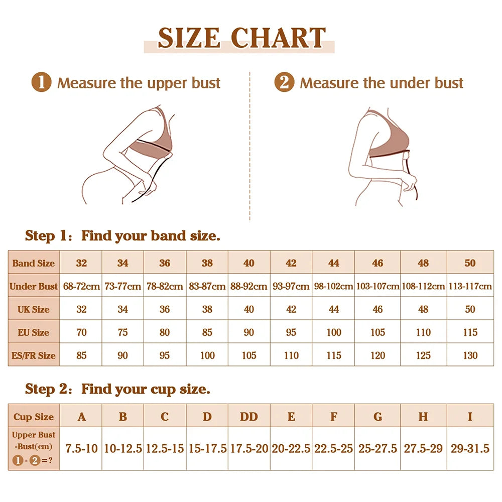 Plus Size Wire-Free Cotton Bra | Floral Lace Full Coverage Wide Strap Breathable