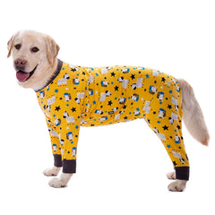 Dog Pyjama Jumpsuit for Medium & Large Dogs – Cosy Full-Cover Belly Recovery Suit (Cuttable Panel)