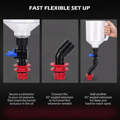 18 Pcs Engine Oil Funnel Kit – Automotive Oil Change Set with Magnetic Storage