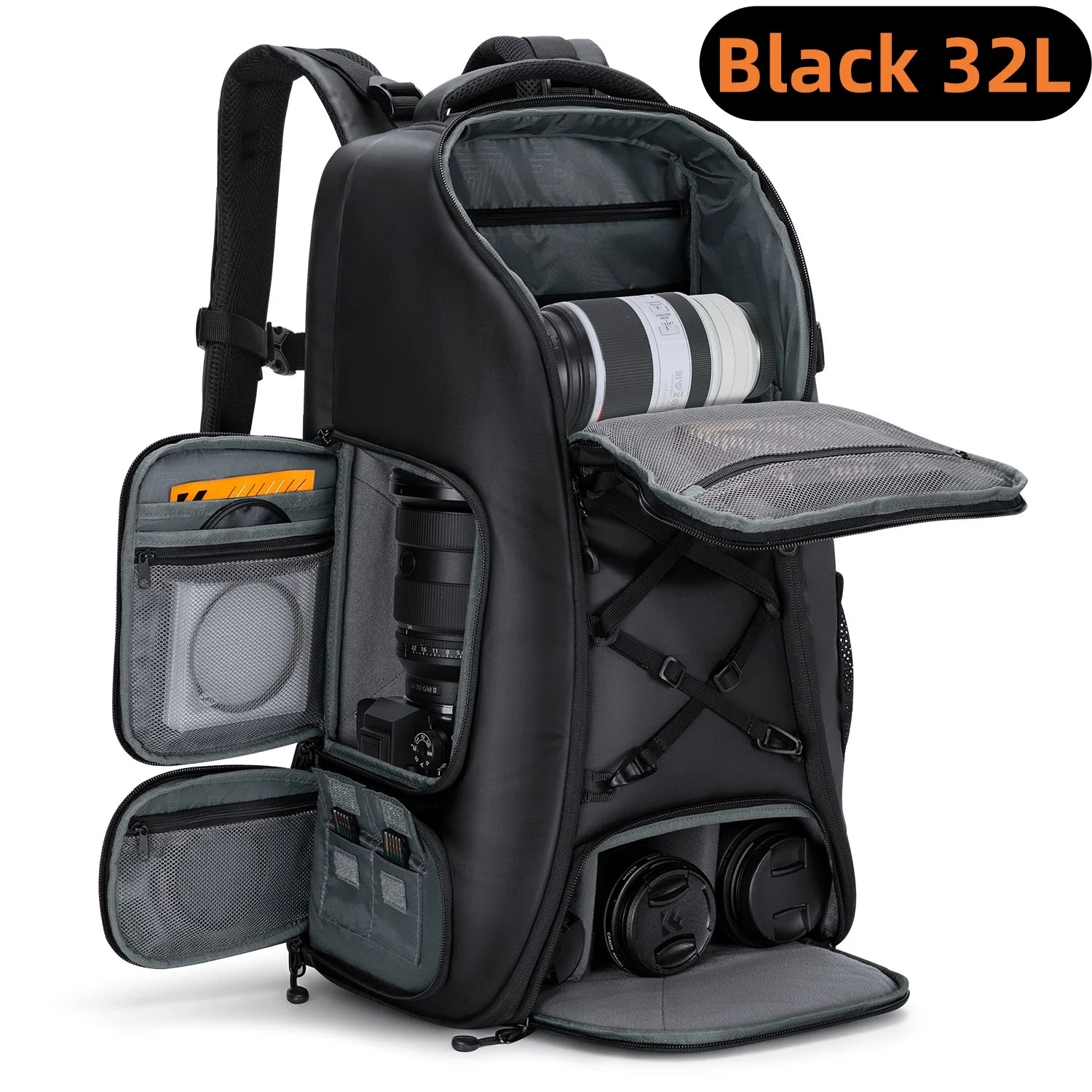 32L/25L Large Camera Backpack with Tripod Strap & Rain Cover – 15" Laptop