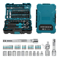 37-Piece 1/4" Mini Ratchet Socket Set – 4–13mm Magnetic Drive Handle, Extensions & Universal Joint for DIY & Car Repair