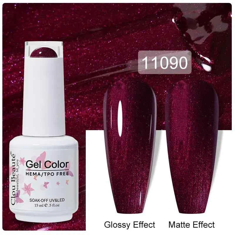 Professional 15ml HEMA & TPO Free Gel Polish – High-Performance Red & Multi Tone Semi Permanent Varnish