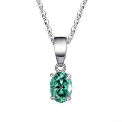1–2CT Oval Moissanite Pendant Necklace - SnaggIt