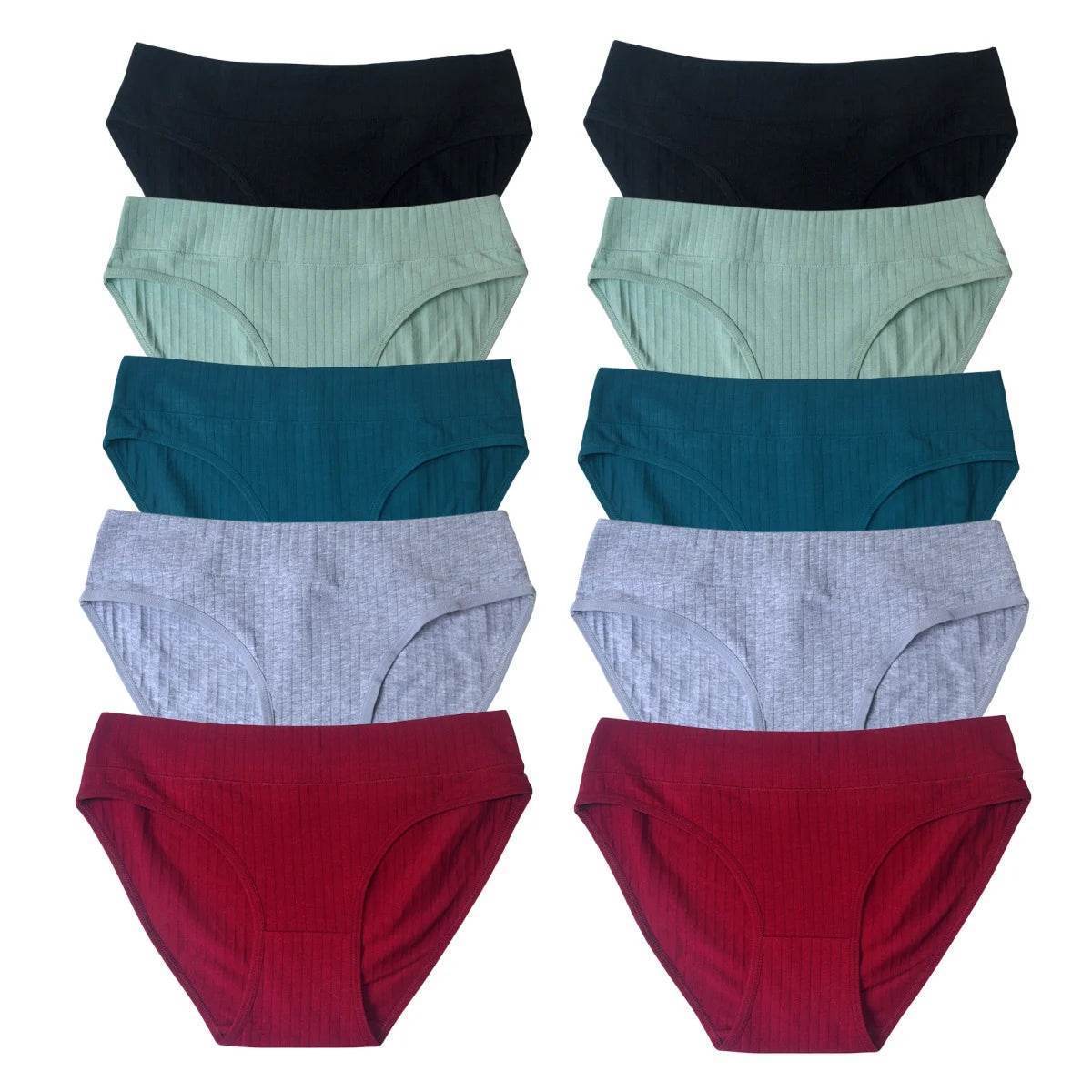 10-Pack Women’s Low-Waist Cotton Panties - SnaggIt