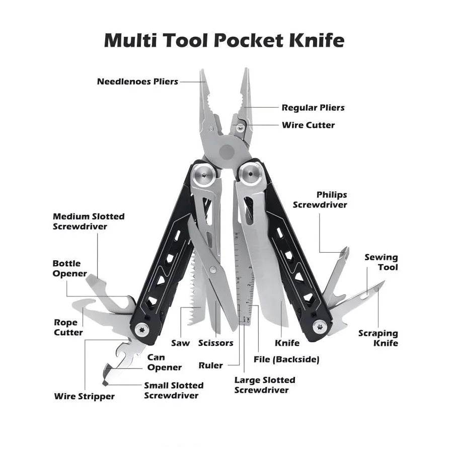 28-in-1 Stainless Steel Camping Multitool - SnaggIt