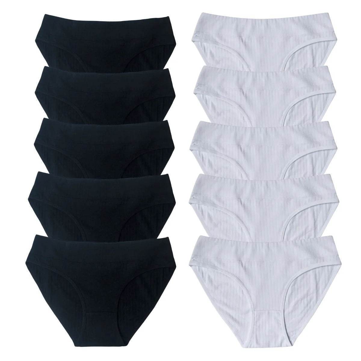 10-Pack Women’s Low-Waist Cotton Panties - SnaggIt