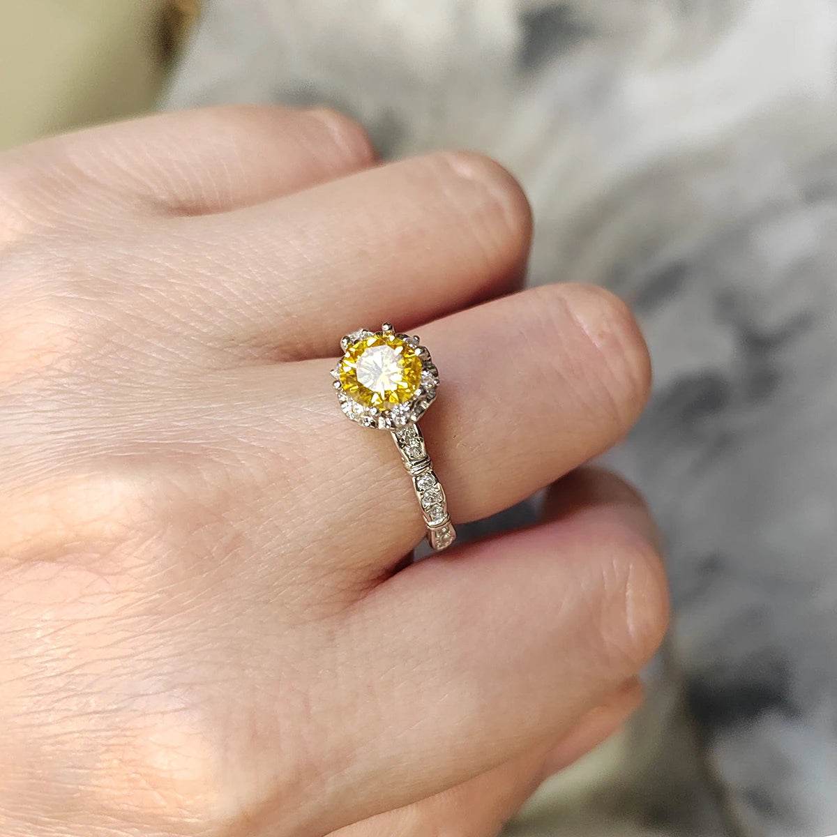 1ct Yellow Moissanite Ring - SnaggIt