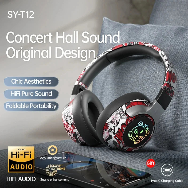 Wireless Bluetooth Headphones | Over-Ear Gaming Headset with Mic (Long Playtime) by Snagg A Headphone