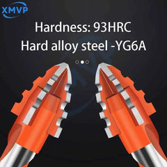 Four Edge Serrated Eccentric Drill Bit Set & High Hardness Multi Material Dry Drilling Bits