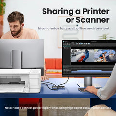 USB 3.0 KVM Switch 2 PC Sharing Hub for Keyboard, Mouse, Printer & Up to 4 USB Devices by Snagg A USB Switch