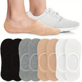 Women’s Invisible No Show Socks — Non-Slip Cotton Liner Set (6/8 Pairs)
