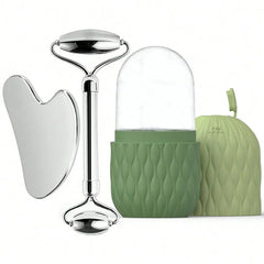 Ice Face Roller & Stainless Steel Gua Sha Tool Set