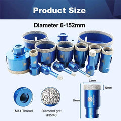 Vacuum Brazed Diamond Core Drill Bit & Heavy Duty Hole Saw for Granite, Porcelain, and Ceramic