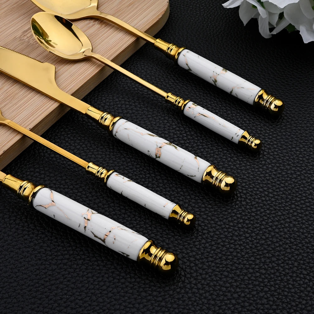 24Pcs Stainless Steel Cutlery Set by Snagg A Dinnerware