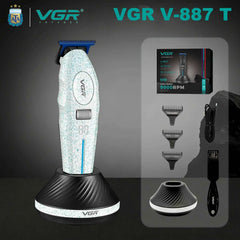 Professional 9000 RPM Master Clipper – Blue Zirconia Ceramic Blade System with 6 Speed Rolling Control & Charging Dock