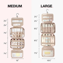 Women's Large Waterproof Cosmetic Bag – Travel Makeup Pouch Organiser with 360° Swivel Hook