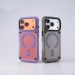 Metal Button Shockproof Magnetic Matte Translucent Case – for iPhone 14 Series - Phone Cases & Covers