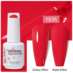 Professional 15ml HEMA & TPO Free Gel Polish – High-Performance Red & Multi Tone Semi Permanent Varnish