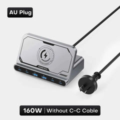 160W GaN 7-in-1 USB Charging Station | Wireless + 65W 45W PPS PD Fast Charger MacBook iPad iPhone Samsung