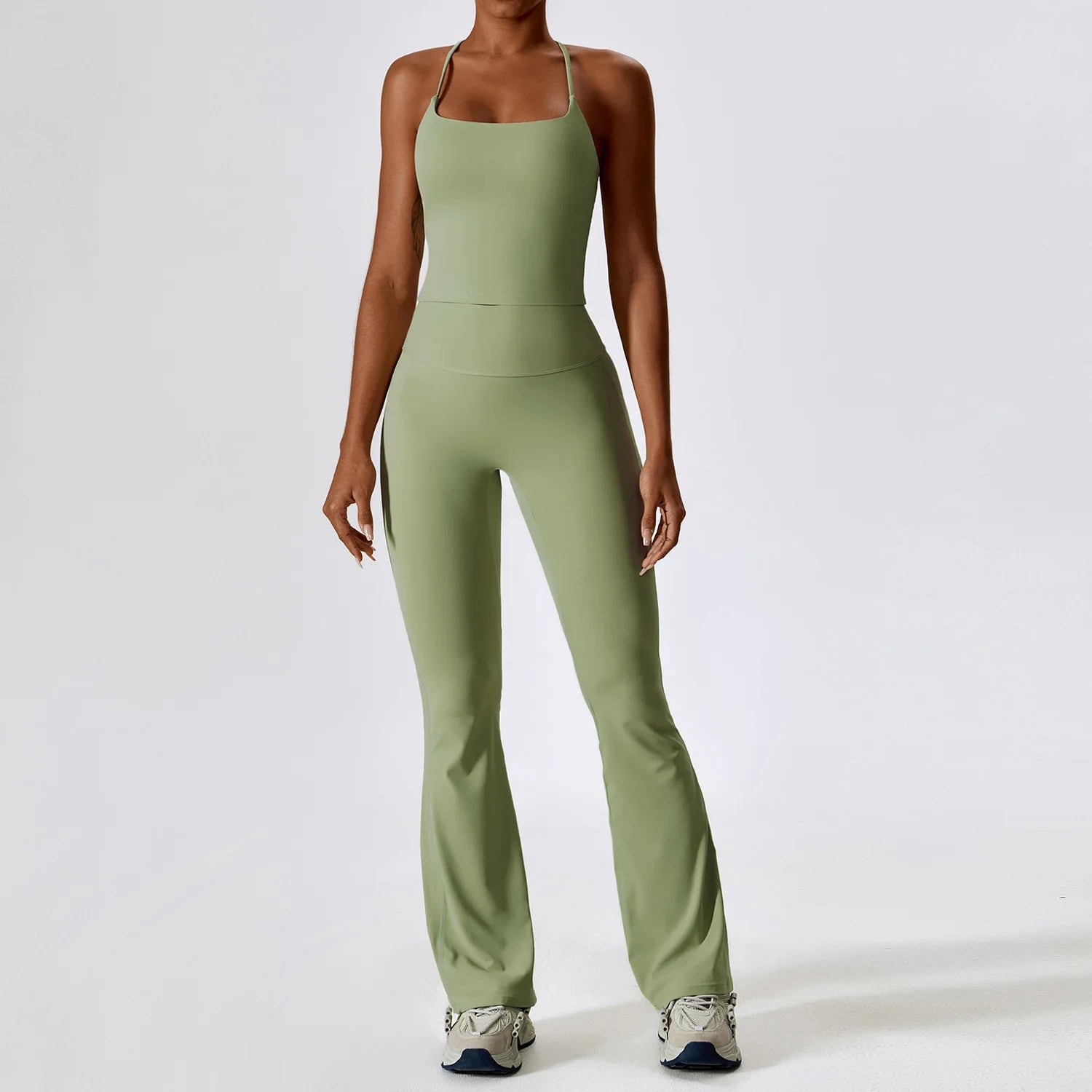 Women's 2-Piece Seamless Long Sleeve Yoga Set | Fitness Bra Crop Top & Leggings Sports Suit