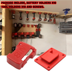 Cordless Drill & Power Tool Wall Mount Holder Compatible with Makita, DeWalt, Bosch & Milwaukee 18V Tools