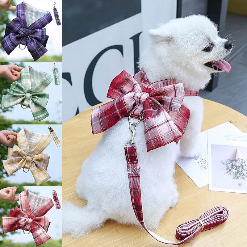 Adjustable Bow Tie Dog Harness & Leash Set - SnaggIt