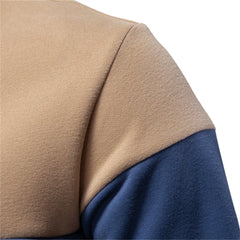 Men’s Premium Color Block Sweatshirt | Business Casual Polo-Collar Pullover