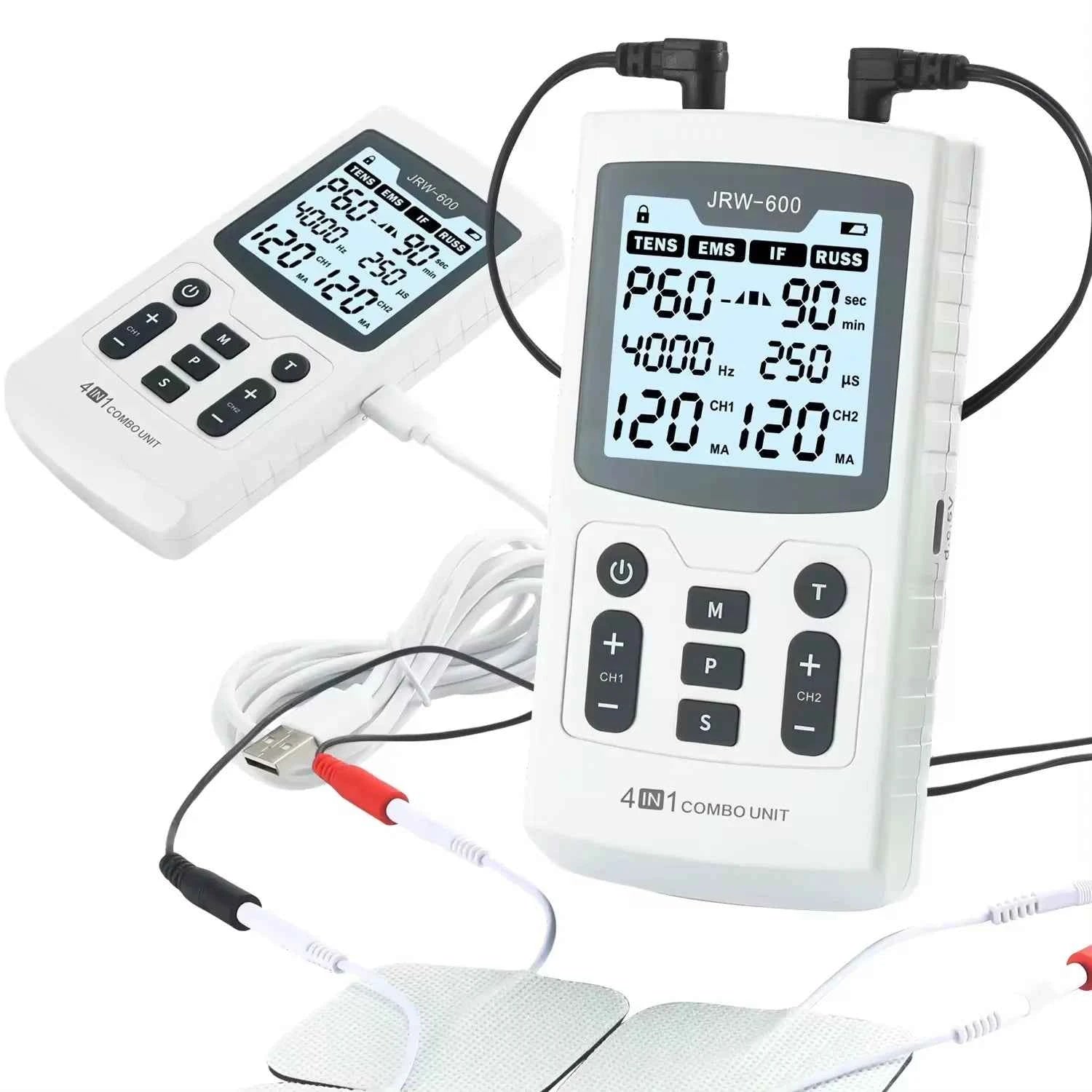 4 in 1 TENS & EMS Muscle Stimulator – Professional Physiotherapy Electrotherapy Device